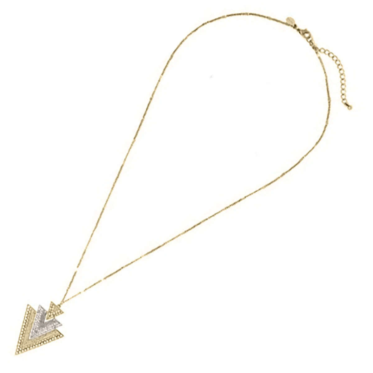 Layered Teens Inc Necklace Blue Women, Metal Mixed Box Two for Tone Triangle Pendant Boutique