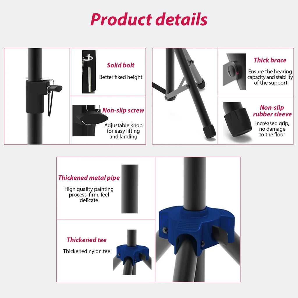 point Studio Base Heavy for Stand with Bracket, Three Speaker Duty Speakers Telescoping Carevas Height, Triangle