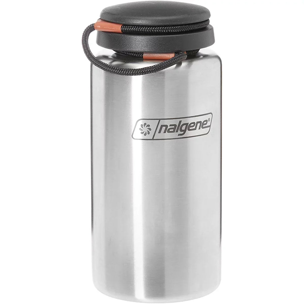 Water - Stainless Mouth 38 Bottle - Nalgene Steel Lid Tethered oz. Wide Standard