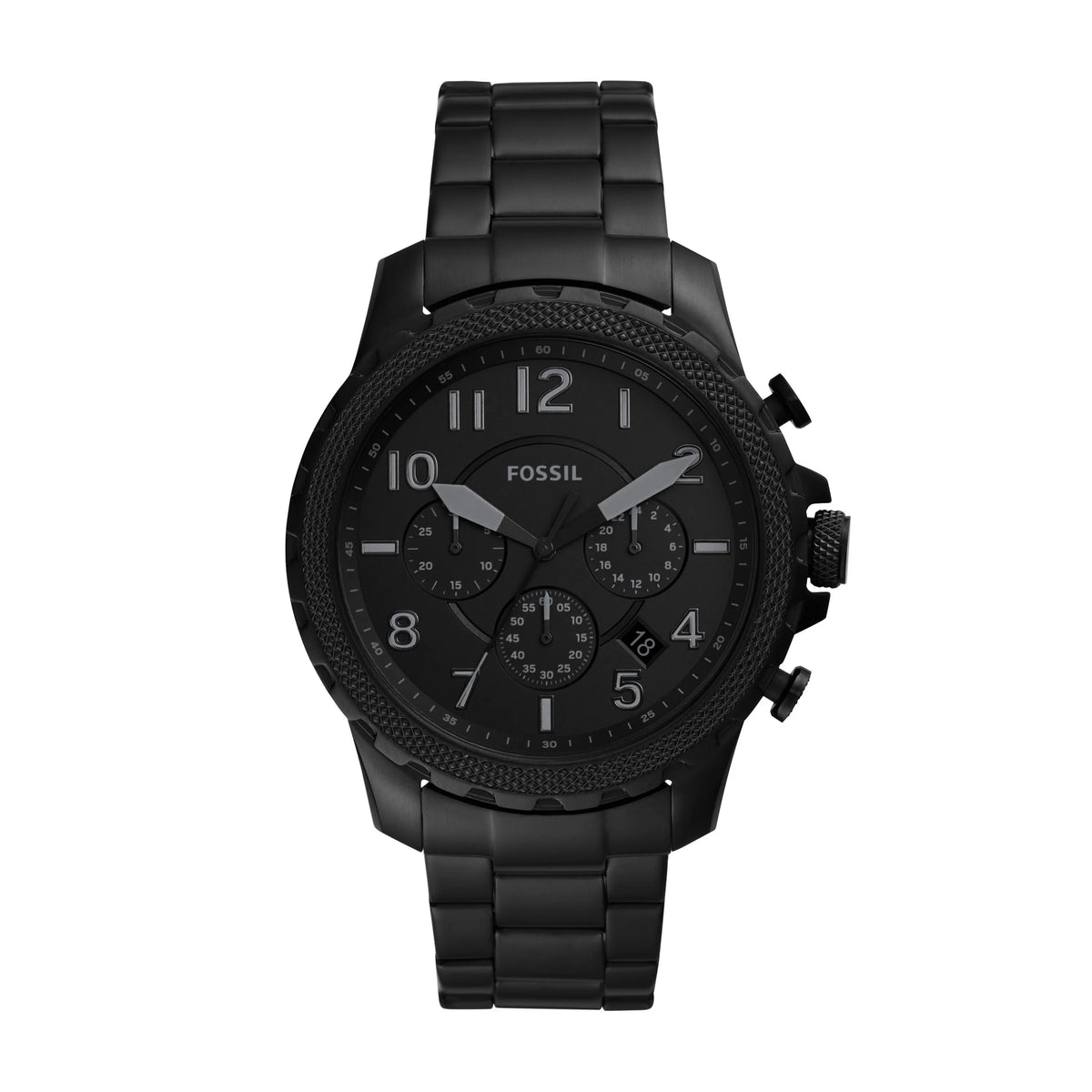 FS5603 Fossil Men's Black Chronograph Steel Watch Stainless Bowman