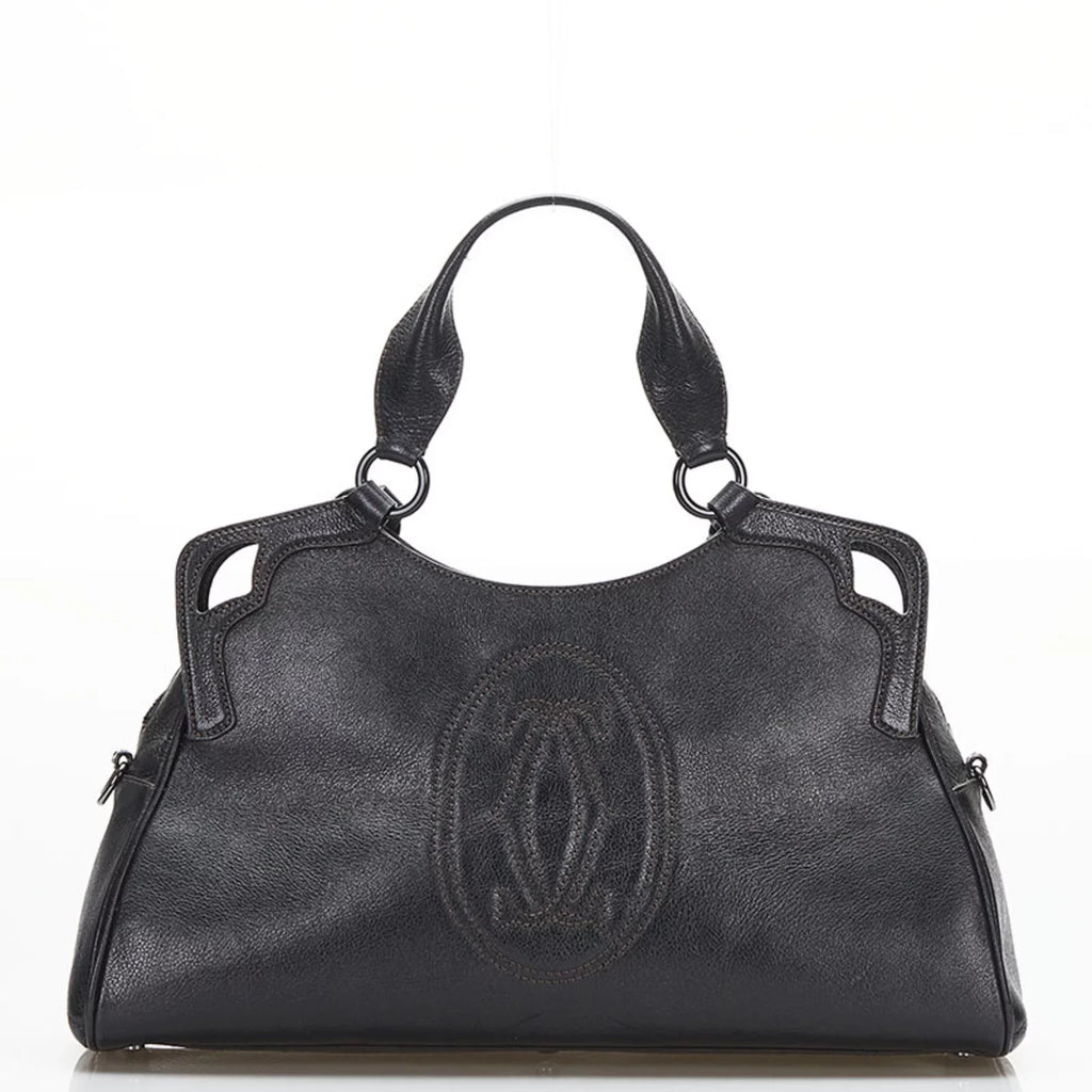 leather Pre-Owned handbag bag CARTIER shoulder (Fair) brown Cartier ladies