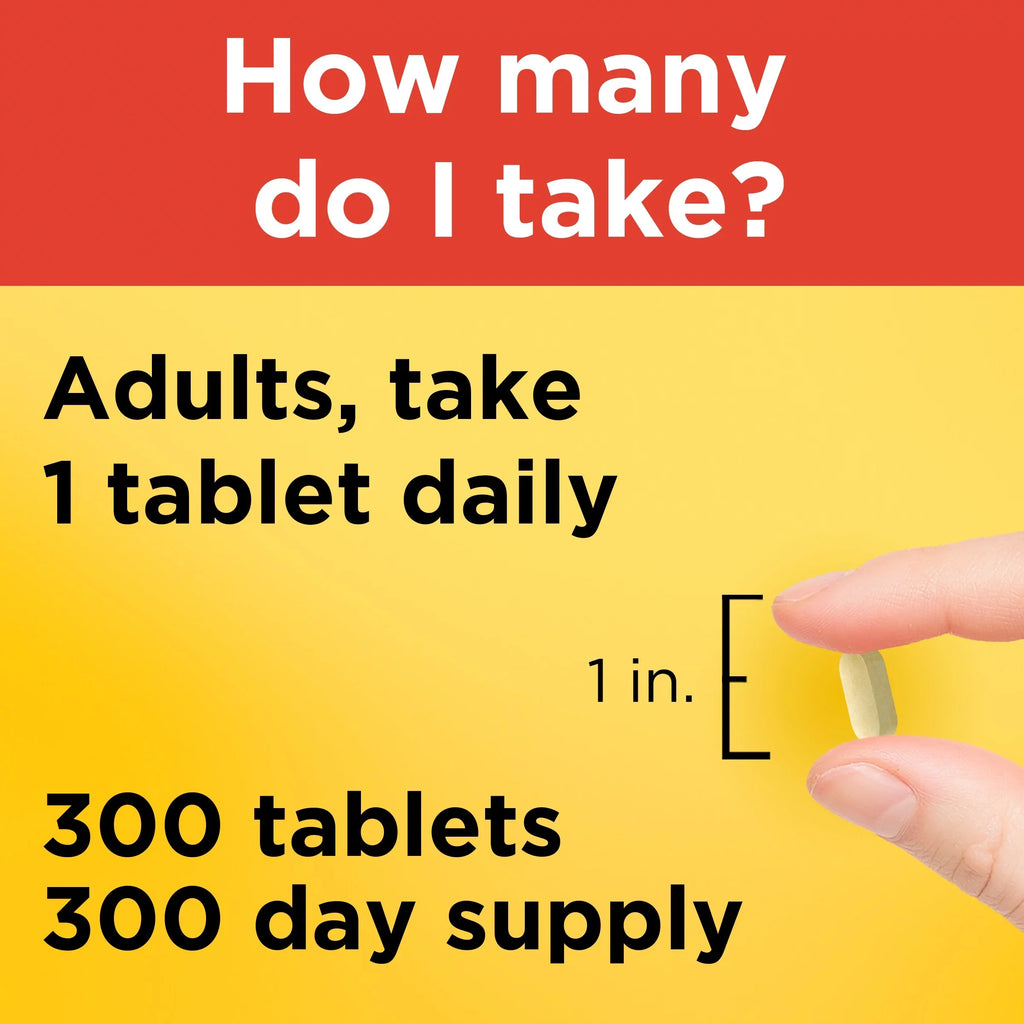 Count Nature 1000 300 Made Strength C Vitamin mg Dietary Extra Supplement, Tablets,