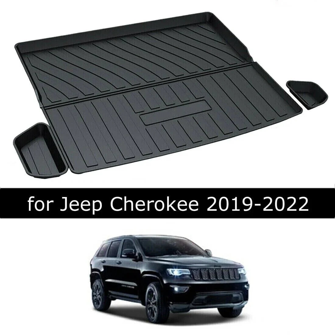 2019-2023 Waterproof Custom for Cherokee TPO Carpets Trunk Liner Jeep Mats Cargo