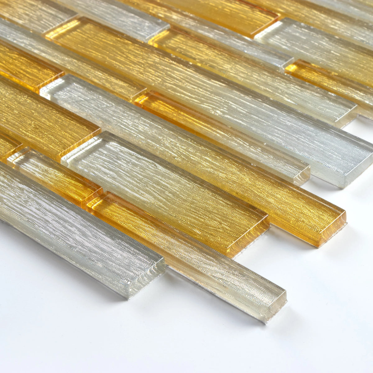 Silver/Gold Case) 12 ft. sq. (5 / Glass Tiles Interlocking - in. 12 Mosaic Wall in. Foil x WS Tile