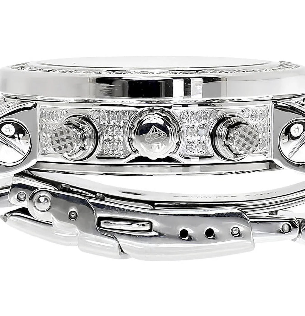 01(3 Ladies Diamond White Icetime Watch PT Platinum ct)