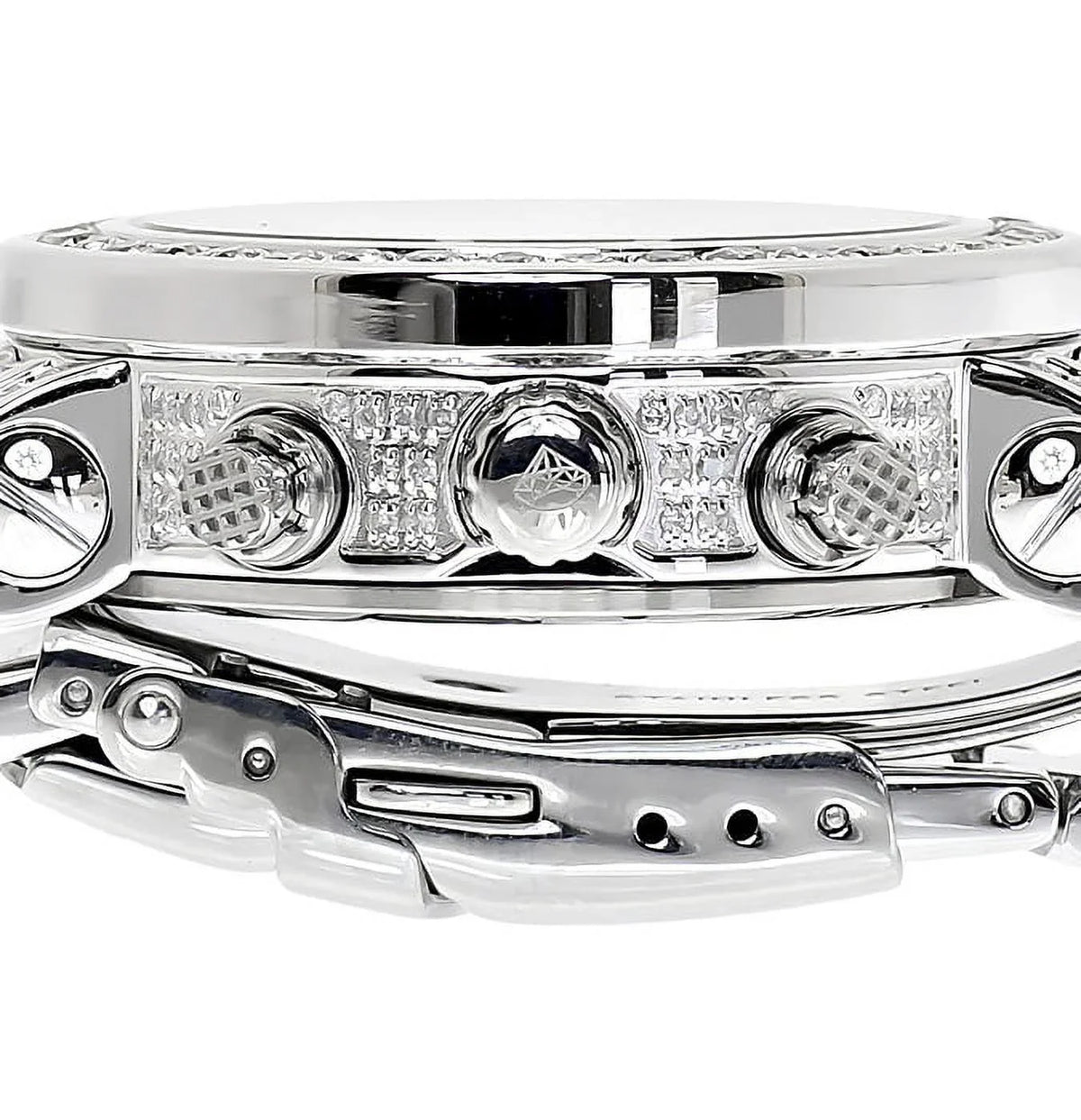 01(3 Ladies Diamond White Icetime Watch PT Platinum ct)