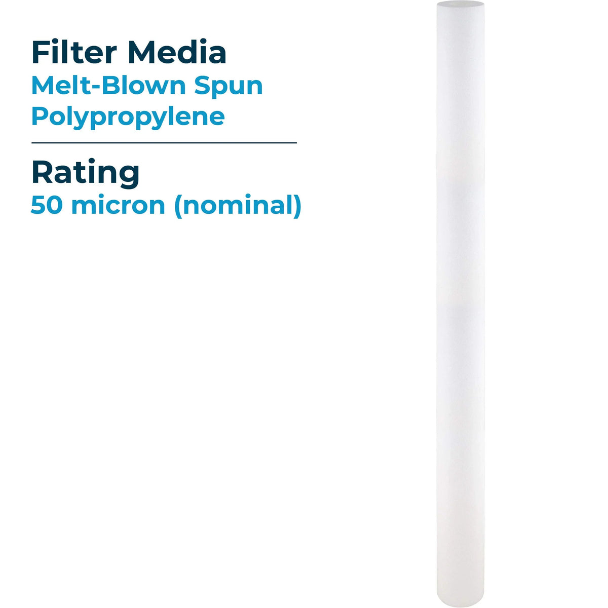 Micron 20) Sediment Melt-Blown SP-P50-40 SpiroPure (Case Spun of 50 Filter Polypropylene Water Cartridge 40x2.5 SDC-25-4050