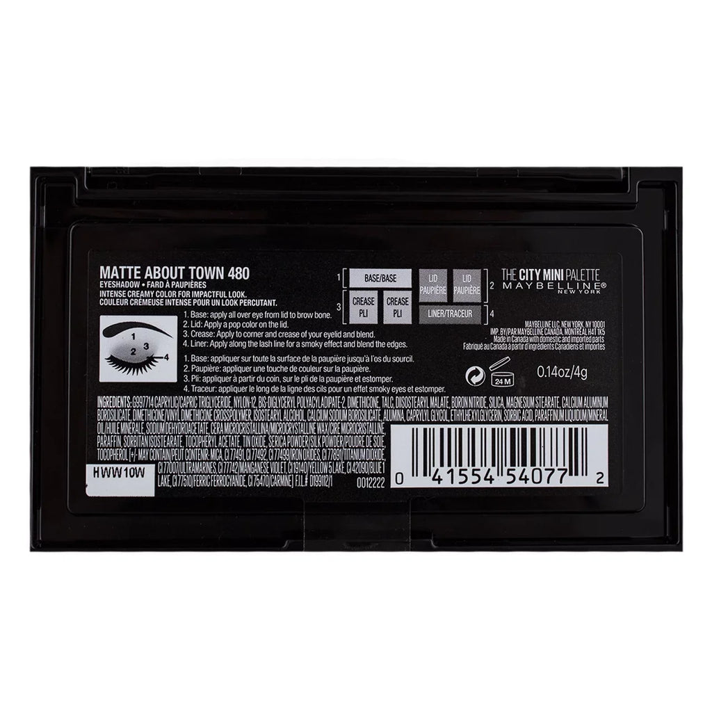 Matte Maybelline oz 0.14 Mini 4) City Town of Makeup, About Eyeshadow Palette The (Pack