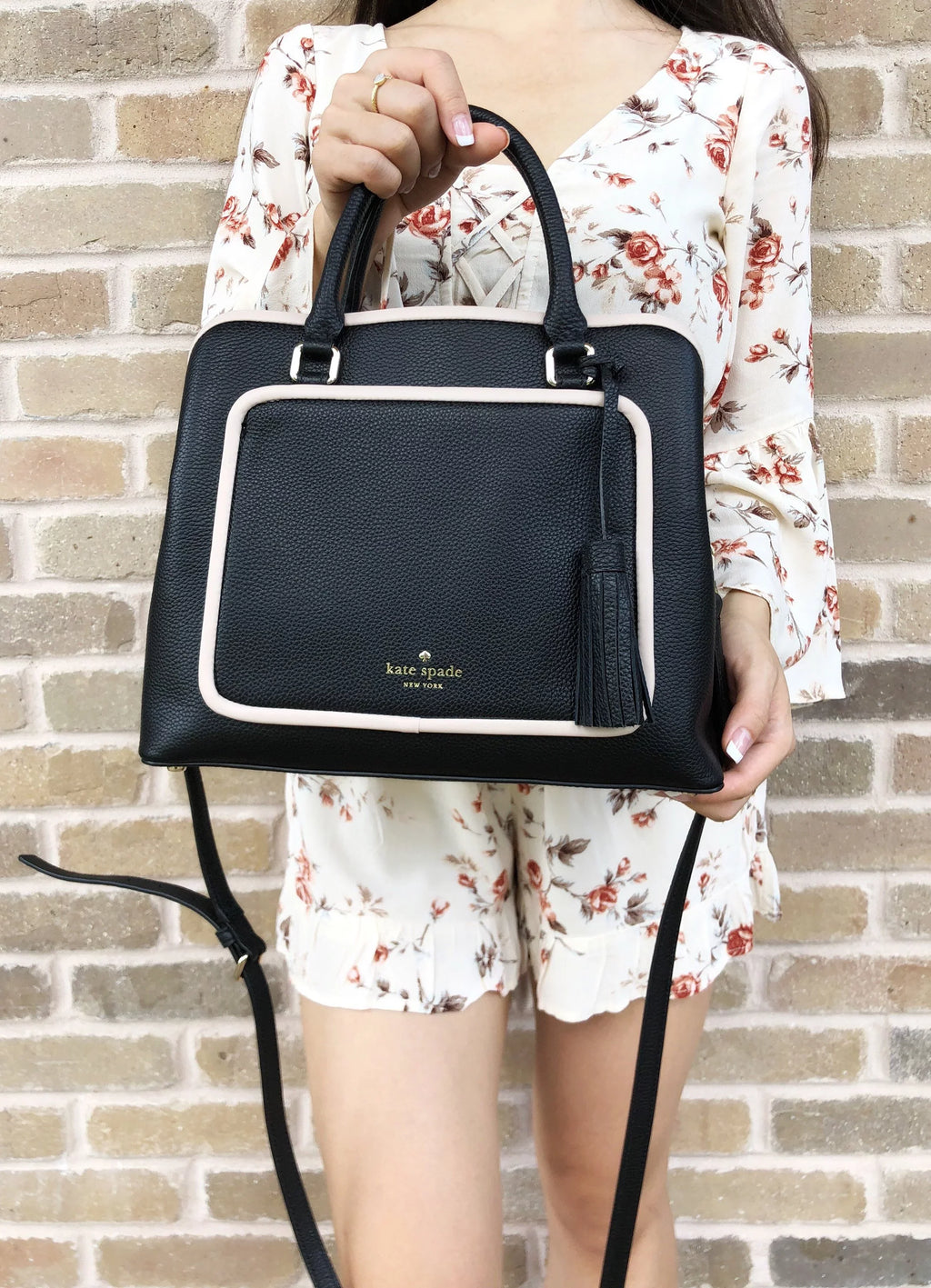 Satchel Spade Place Crossobody Ward Evangelie Kate Bag Tassel Black