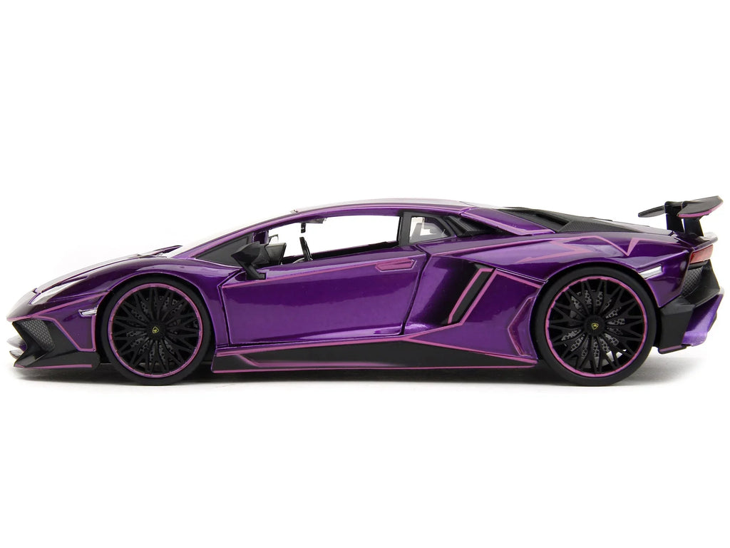 Model Jada Lamborghini with Purple Candy Aventador Graphics by SV Car Slips" Pink Series Diecast 1/24 "Pink