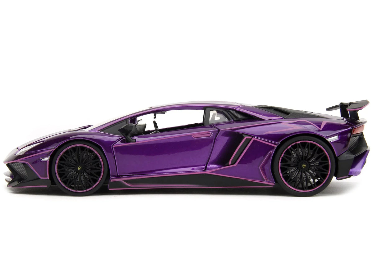 Model Jada Lamborghini with Purple Candy Aventador Graphics by SV Car Slips" Pink Series Diecast 1/24 "Pink