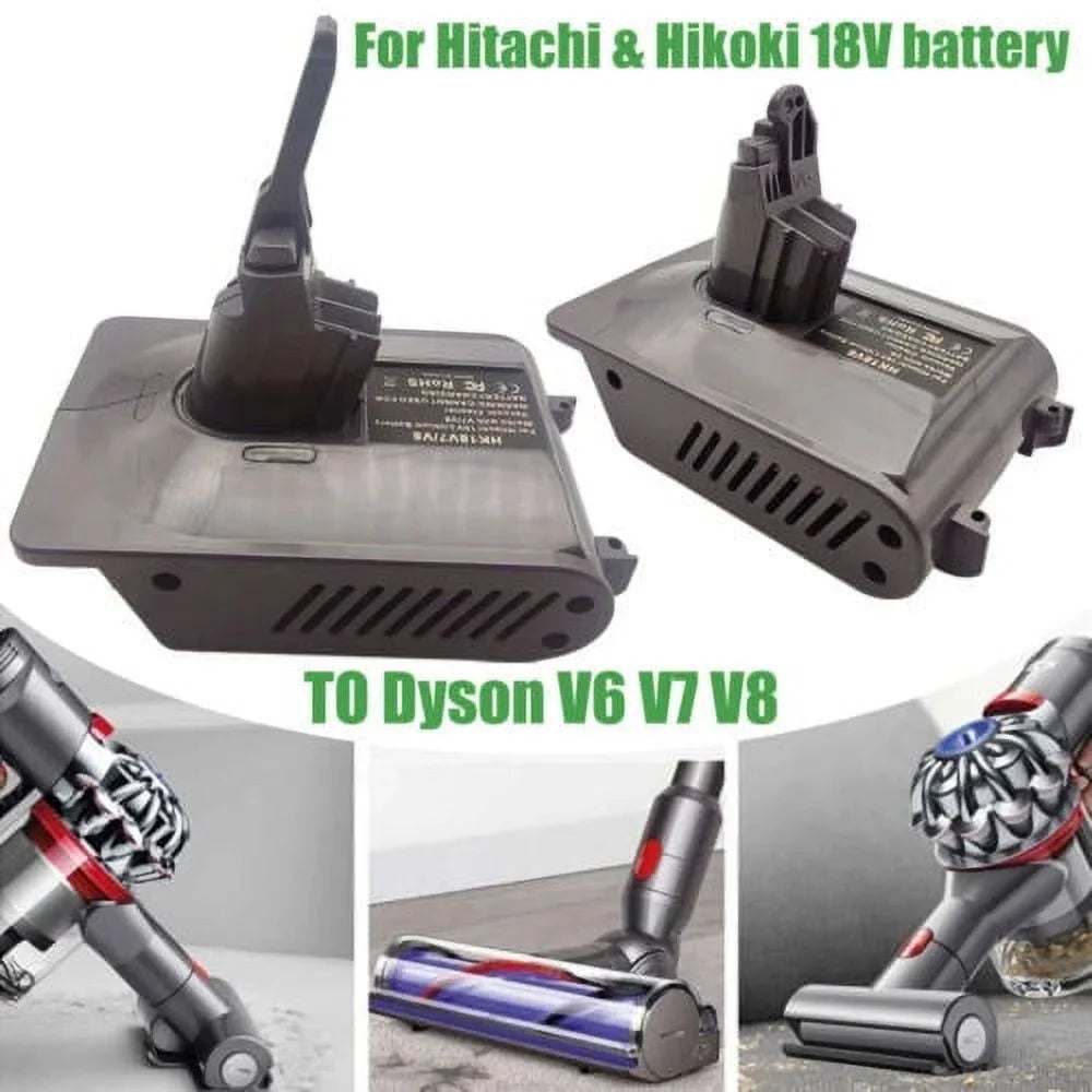 & V7/V8 Battery 18V for Hikoki Battery to Fluffy Adapter Hitachi Converter Motorhead for Dyson