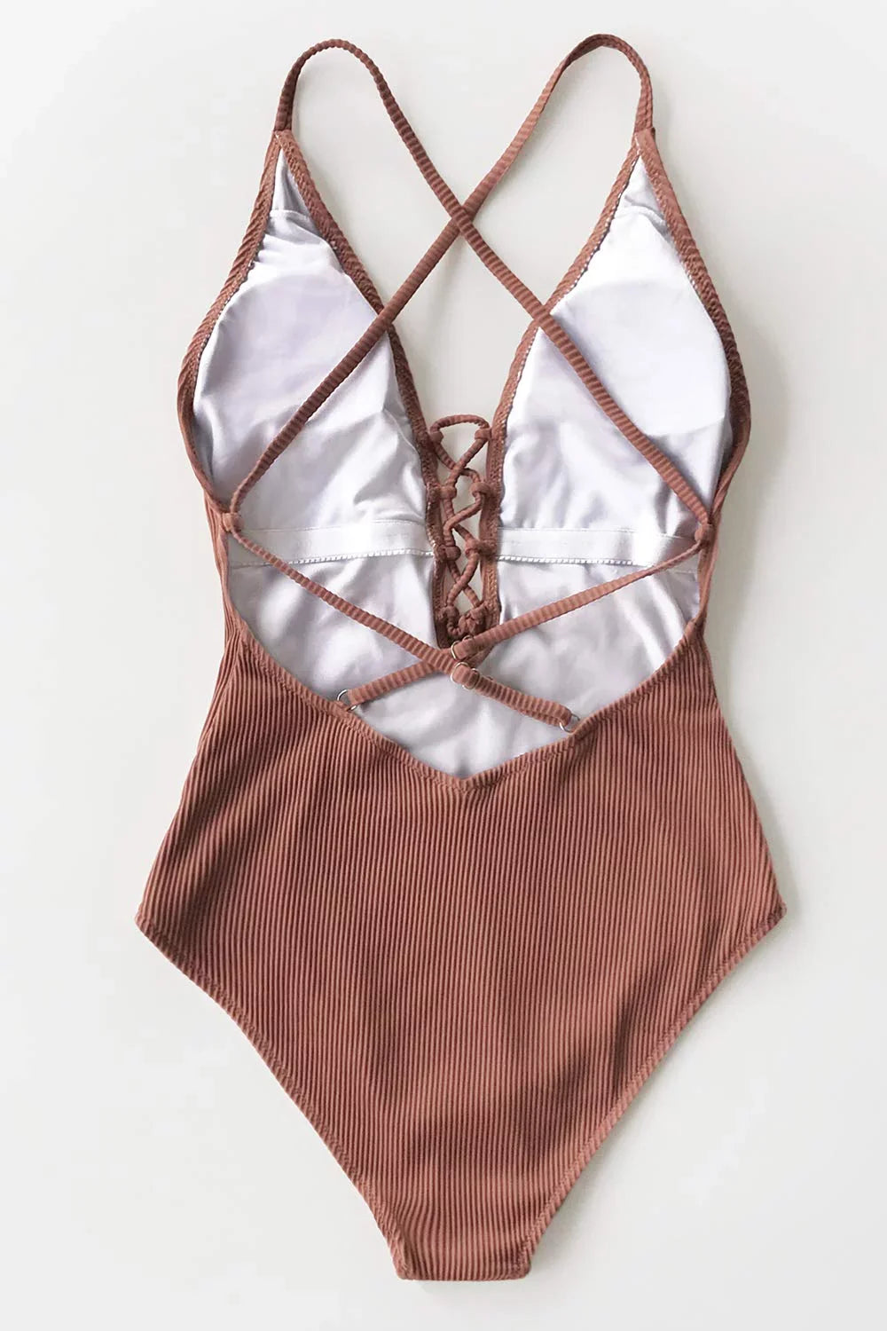 One Swimsuit Cupshe Lace Women's Monokini up Neck Solid Color Piece V