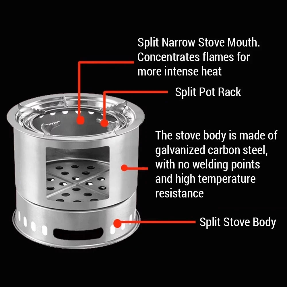 4 Backpacking Wood for Versatile Activities Camping Stove In and Picnic Cooking Stove Camping Portable Reliable 1 Equipment for Multi-functional - Nebublu