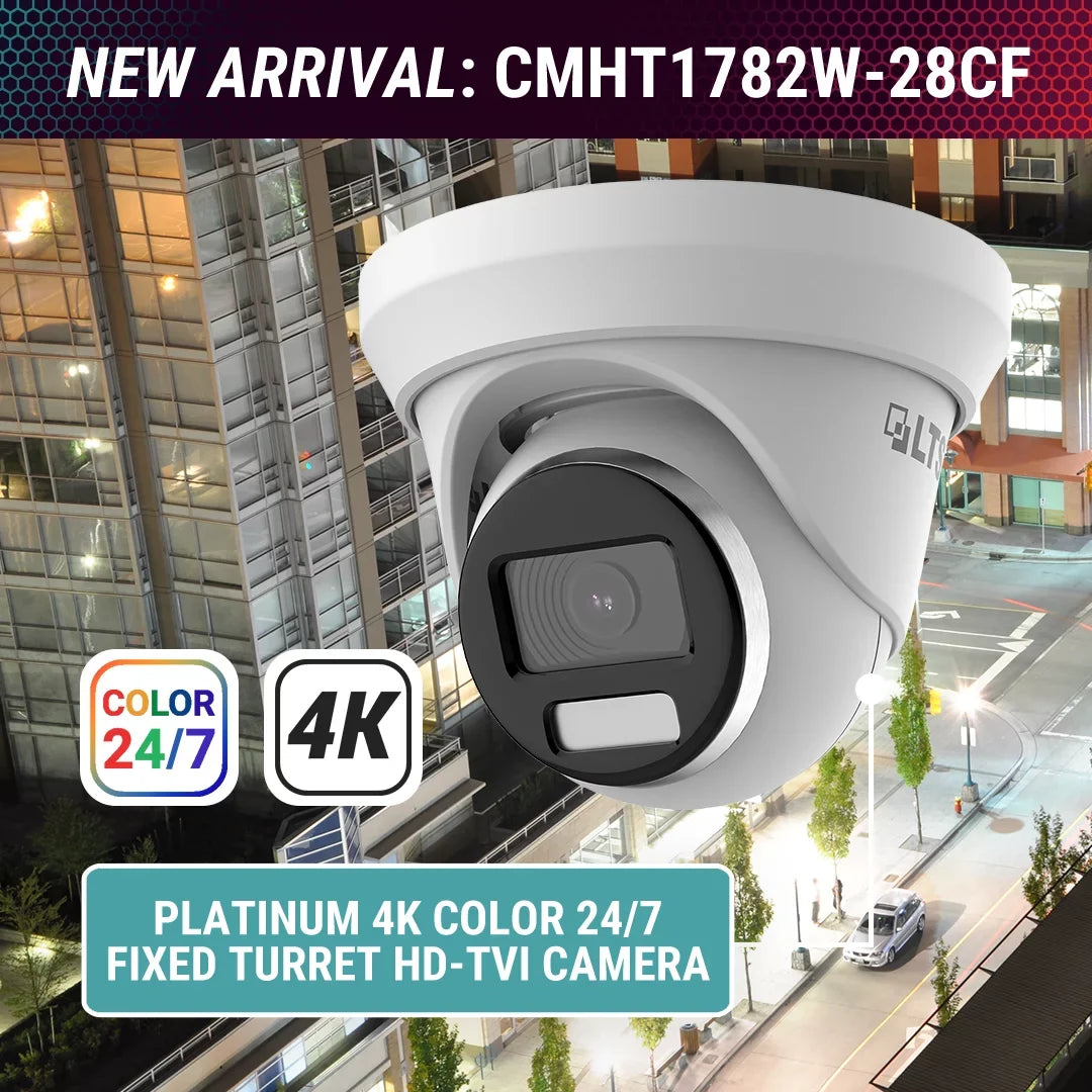 HD-TVI Camera LED LTS Full 2.8mm 131ft CMHT1782W-28CF Turret 247 WDR LTCMHT1782W-28CF 8MP/4K Color