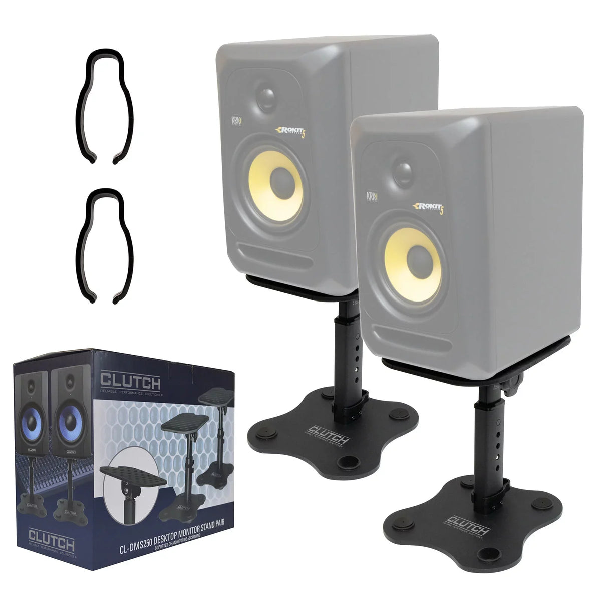 Monitor 4 Speaker Studio Package CL-DMS250 Clutch Stands Mighty Desktop Series