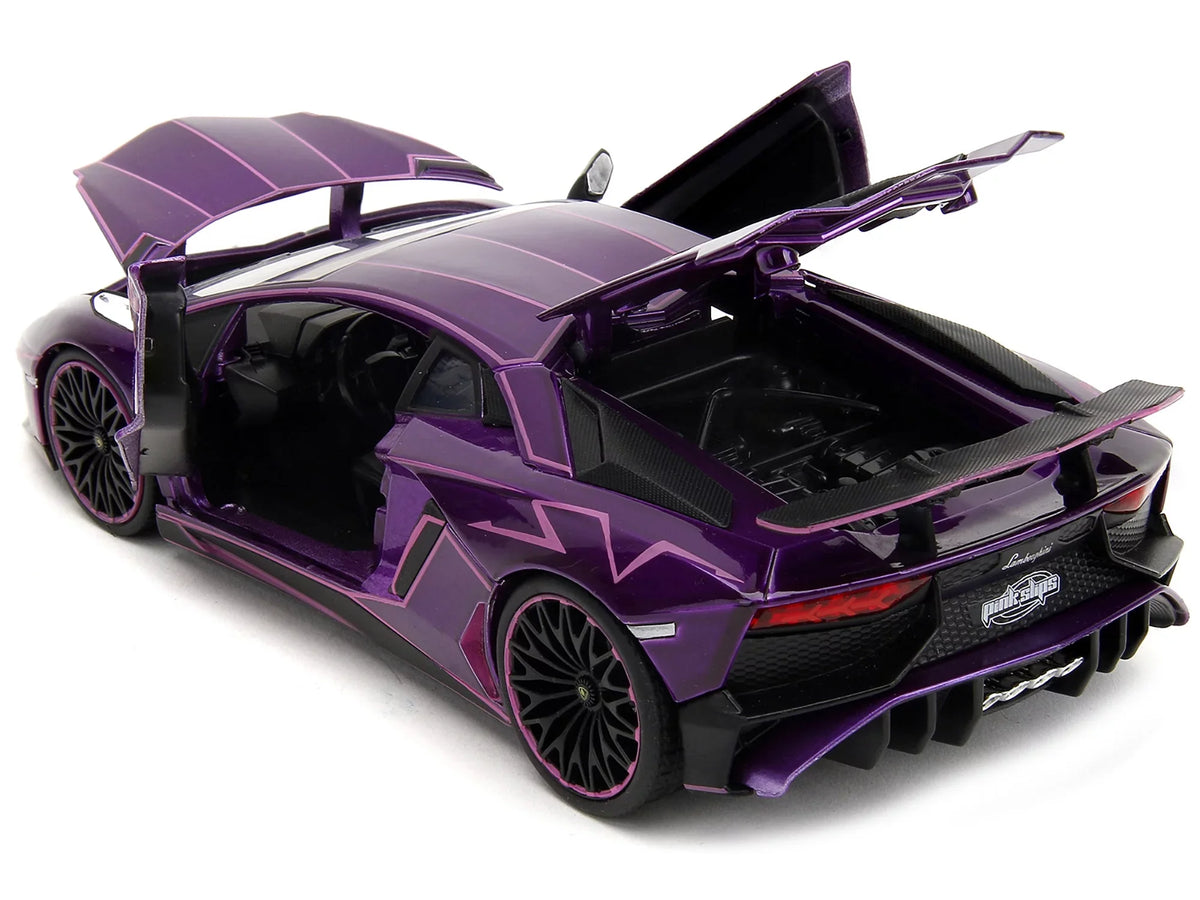 Model Jada Lamborghini with Purple Candy Aventador Graphics by SV Car Slips" Pink Series Diecast 1/24 "Pink