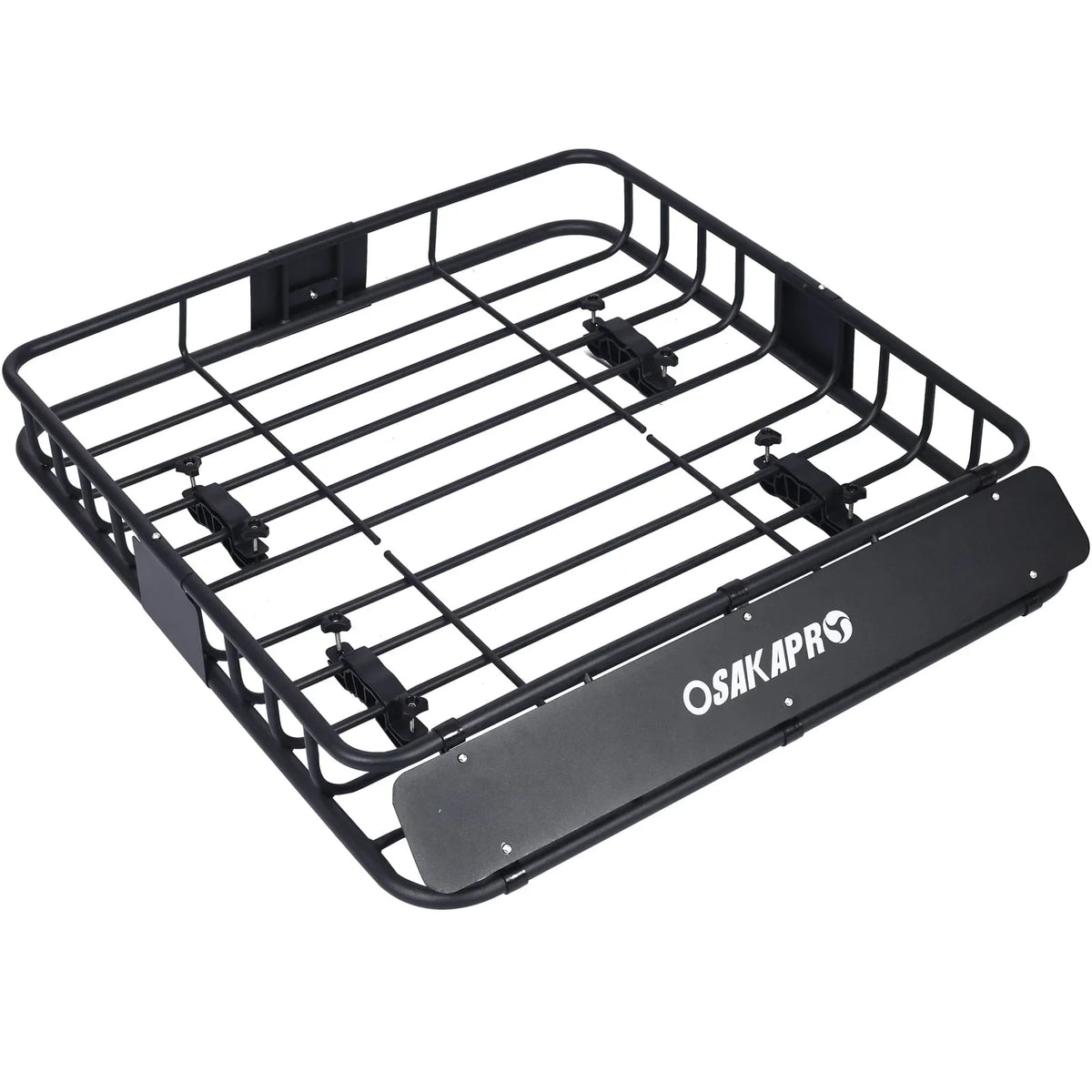 Universal Fit 43" Cargo Top Weatherproof Steel Carrier Rooftop Roof Heavy-Duty Mount - Black Basket Steel Rack