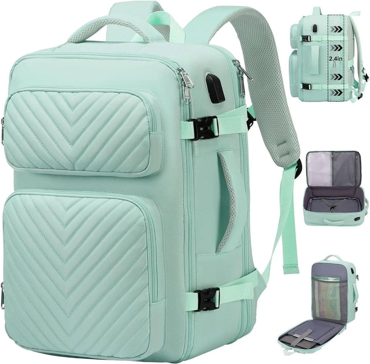 For Fits On Travel Carry Flight Approved 17.3 Item Waterproof Backpack Laptop,Expandable Bag Inch Women,Person