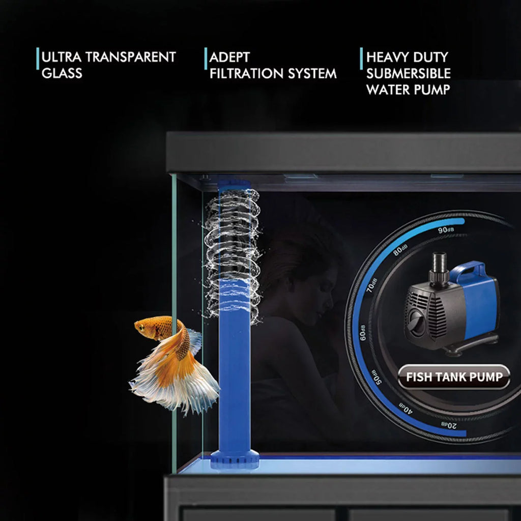 White Silver 145 Glass Aquarium Aqua All-in-one and Gallon Dream Tempered