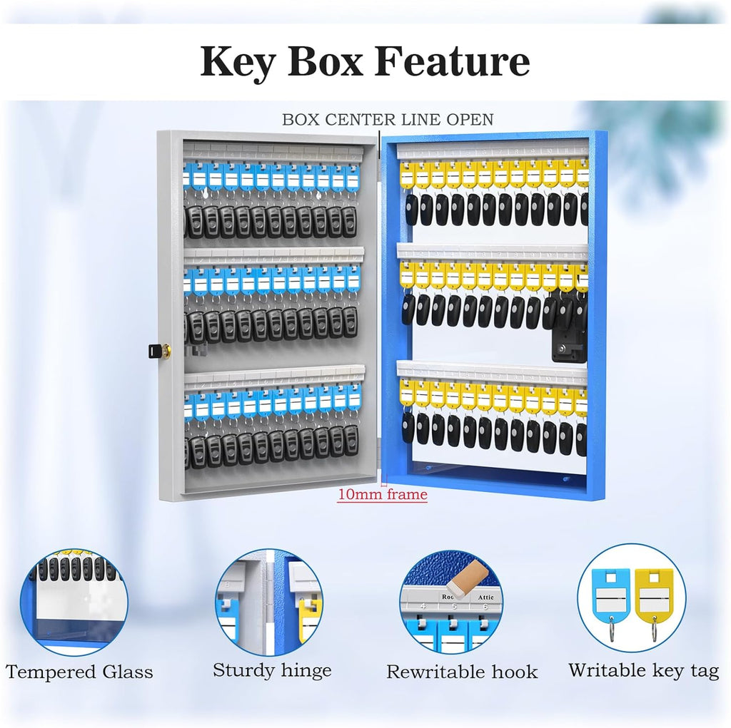 Security Bluetooth/Fixed Half-Remote Lock Box for Key Cabinet Car Lockbox, Key Smart APP Code OTP Plus, Share Dealership，， Mount, 96 Wall Storage
