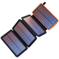 Bank Camping Hiking Charger 30000mAh (Orange) Solar Portsfor with 5V Solar 4 Portable Light Panels, LED SOLPOWBEN Dual USB Flashlight, Outdoor Power
