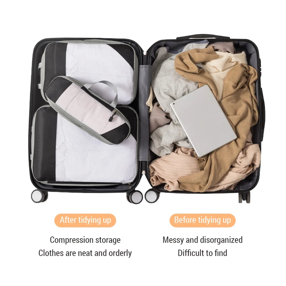 Mewmewcat Huiop Tomshoo storage Set Carry Carry Compressible Compressible Suitcase On Set bag,1 On