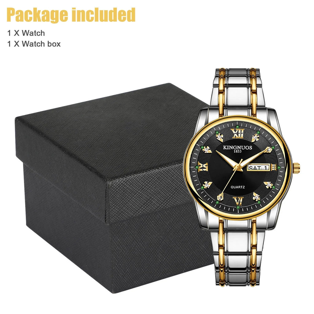 Relojes Watch De Luminous Steel Stainless Quartz Men's Classic Hombre Waterproof