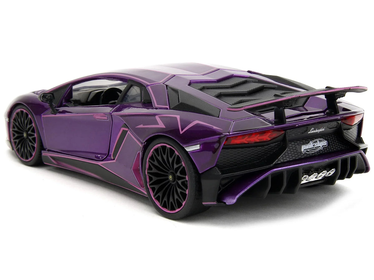 Model Jada Lamborghini with Purple Candy Aventador Graphics by SV Car Slips" Pink Series Diecast 1/24 "Pink