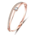 Bracelet Plated Bangle Women 18k Crystal Gold Rose for Stylish Artificial