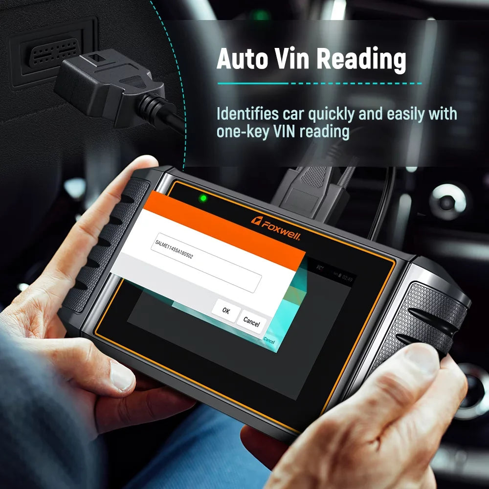 Automotive Battery OBDII NT726 FOXWELL Bleeding System Gift: Throttle Tool Reset Reader BMS OBD2 Tester ABS Service Scanner 12 All Coding Injector Diagnostic Suspension Scanner, Code Reset Automotive