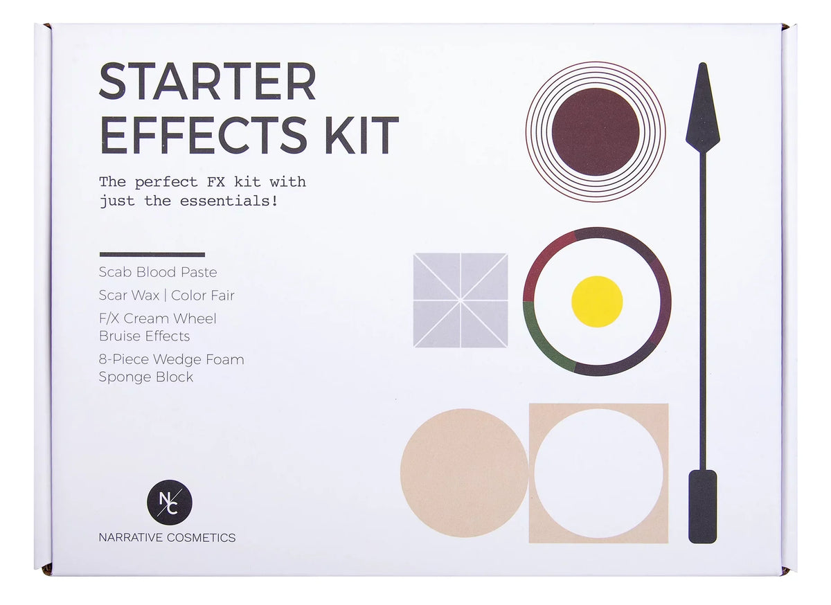 and with FX Kit and Theatrical - - Scar Sponge Special Wheel, Paste, Makeup Blood for Color Effects Sided Double Perfect Foam Spatula, Makeup Block Narrative Cosmetics Starter 6 Scab Wax Bruise