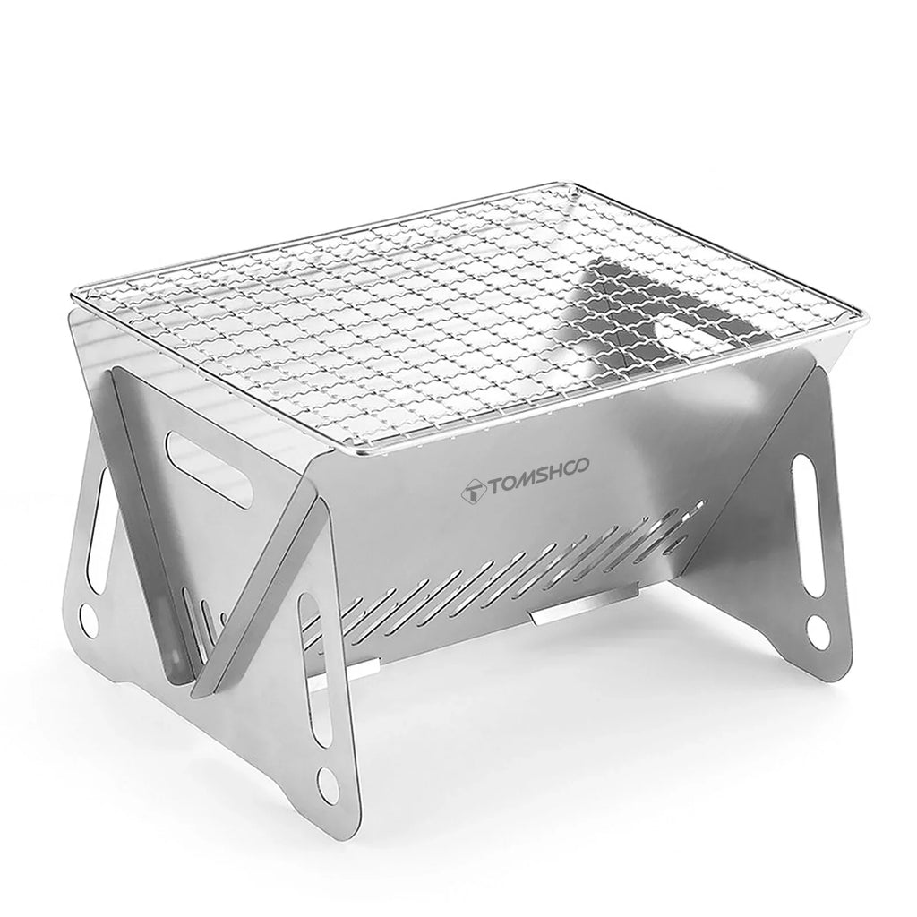 Steel Portable Cooking Burning Stove Stainless Grill Outdoor Plate Stove Wood Camping with Folding Backpacking