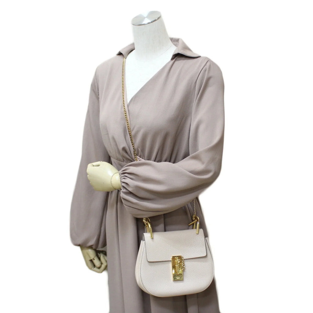 Shoulder Beige Chloe Chain Leather BRB01000000002558 (Fair) Ladies Bag Chloé Pre-Owned