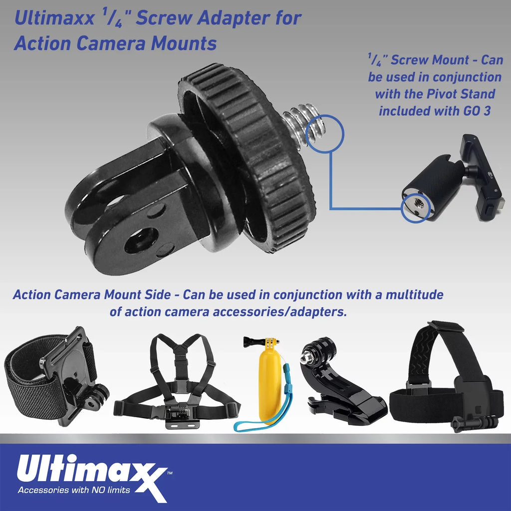 Advanced Ultimaxx Includes: Bundle) Mini 3 Action GO Bundle Camera Action (25pc Cam More Insta360 Metal Mounts, Adapter Dolly & - for 1/4” Screw (128GB)