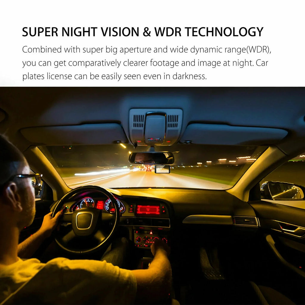 Dash Cam Car 4 Driving DVR Video Recorder LCD Dual Vehicle Lens 1080P Camera