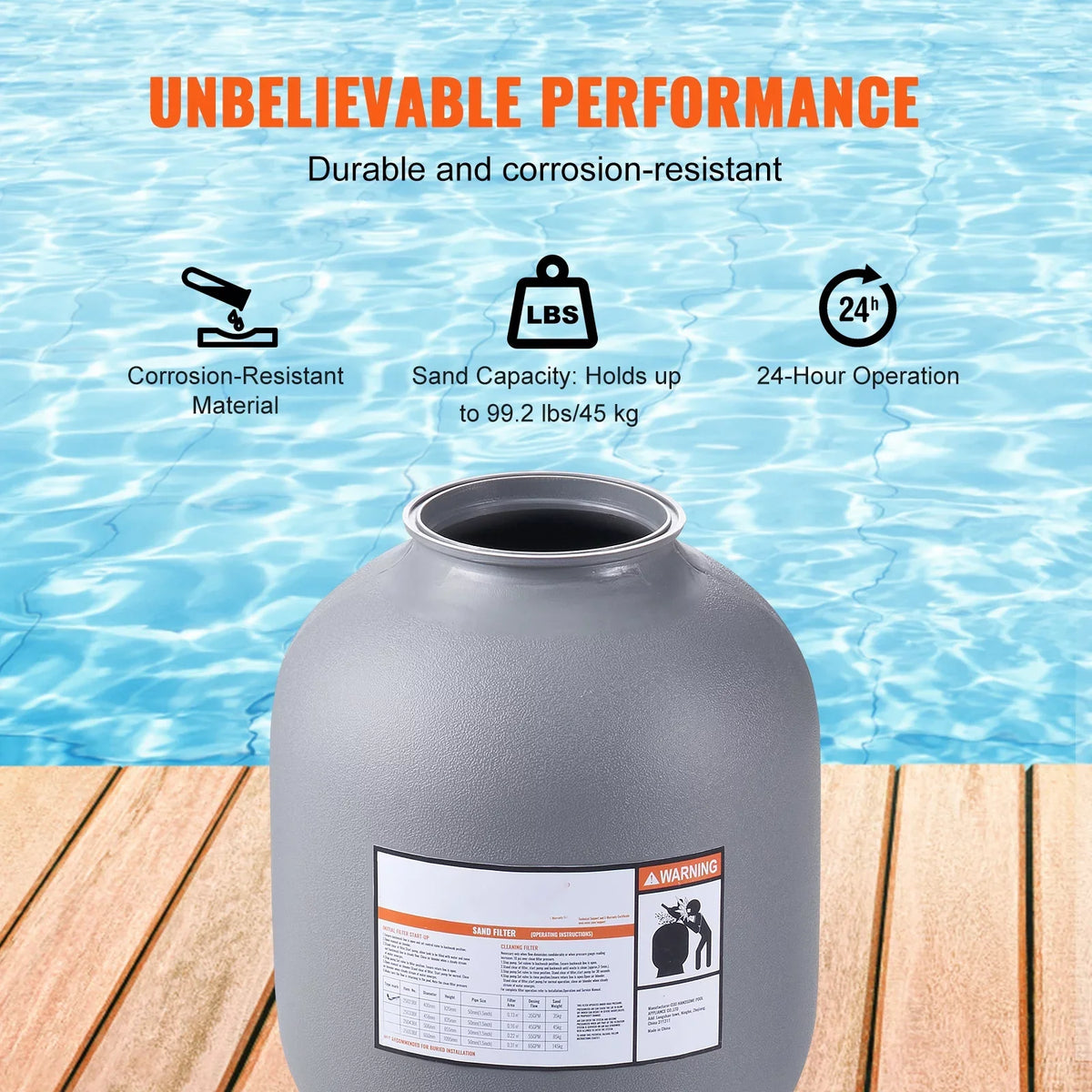 with Sand Filter Pool Valve BENTISM 7-Way Filter 19" Above Inground Sand Swimming