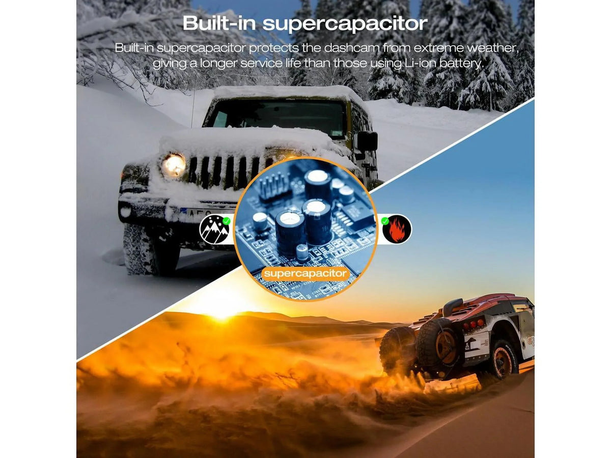 Car Dashcam with Front 2K+1080P+1080P and Monitor Camera Camera, Dash IR 3 Night Vision, 4K+1080P Dash WDR,G-Sensor, Rear Inside, 4K Parking Channel Triple Cam TOGUARD