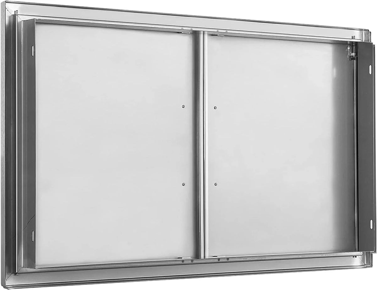 Access Stainless x Outdoor BBQ Kitchen - Double Door,Flush and for Outdoor Steel 36"W Kitchen Island… BBQ Doors- 21"H Mount