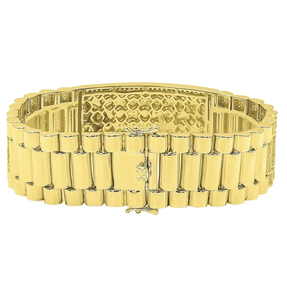 Gold Diamond Horoscope 14K Sign Bracelet Simulated Finish Scorpio Zodiac 8.5'' Mens Astrology
