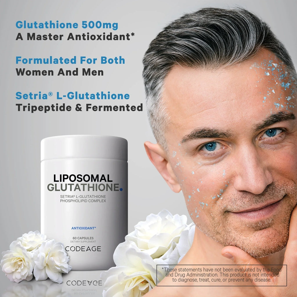 Glutathione, Non-GMO, 60 Codeage Liposomal ct Complex, L Phospholipid Capsules, Setria® Vegan, Glutathione