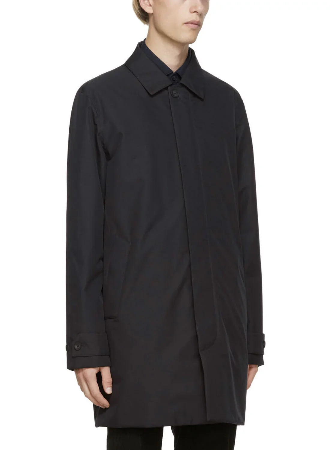 Dark Mens Mac Microtene $940 Raincoat Large - Zegna Navy Coat NWT Z