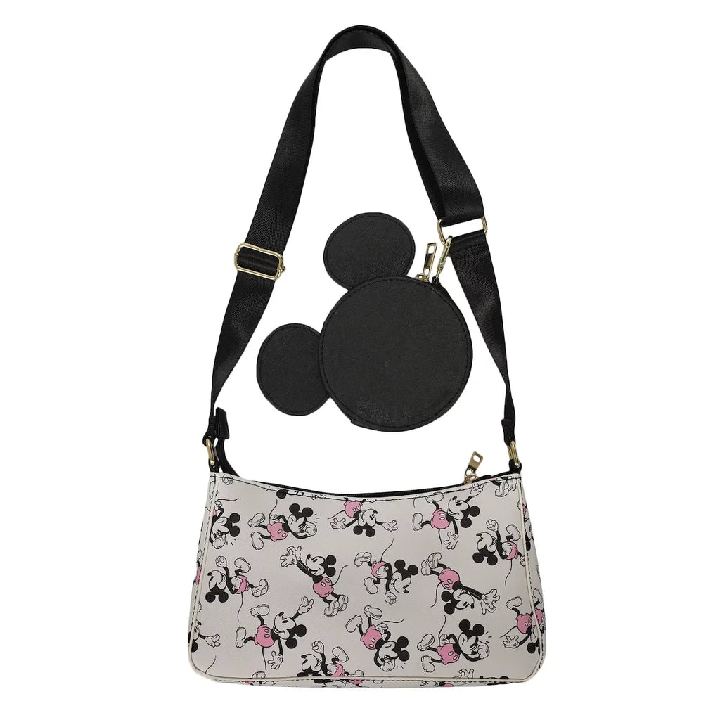 Mouse Removable With Handbag Women's Purse Mickey Coin Disney White