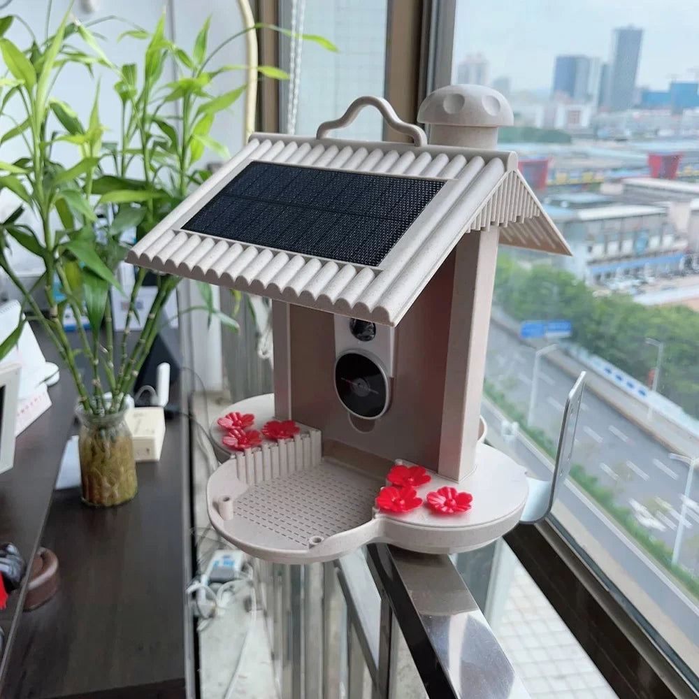 IP65 Capture for Smart AI Camera Waterproof Motion 1080P Bird Video Bird Auto Feeder 128G TF Detection Lovers Bird Dcenta Species Cards, Bird Identify Ideal Notification Real-time