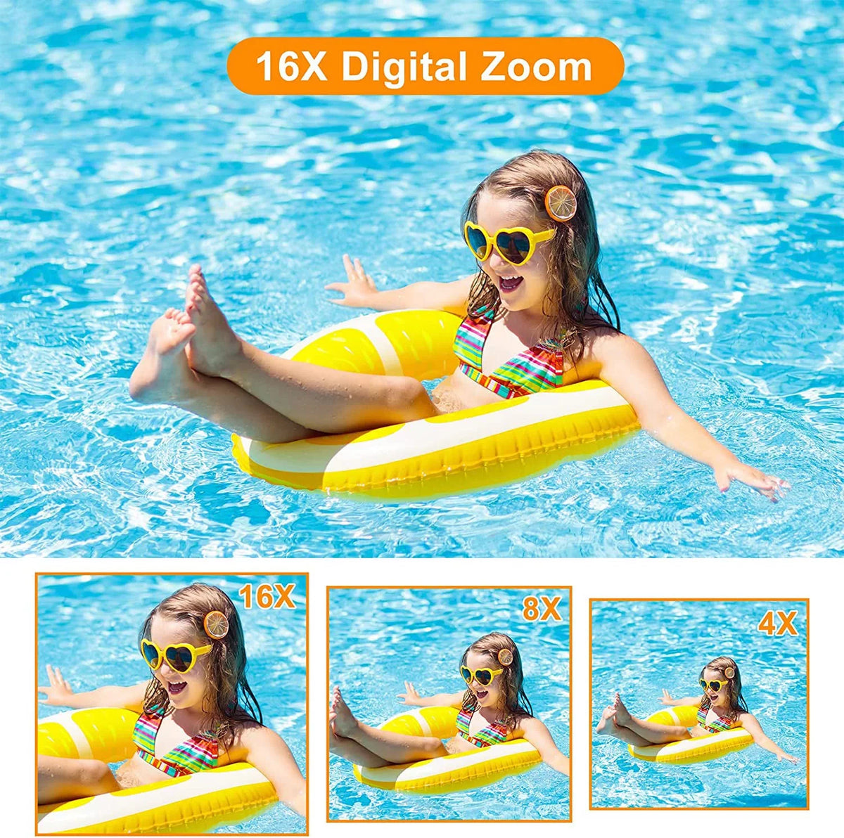 with Camera, Compact SD Video Point Digital Camera Camera for 16X 1080P Digital Kids Zoom, Digital 32GB FHD