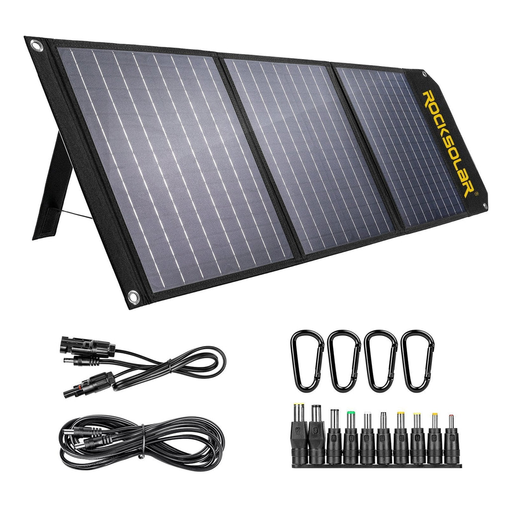 Charger Solar 60W Foldable Battery Panel, Solar USB 12V Portable ROCKSOLAR
