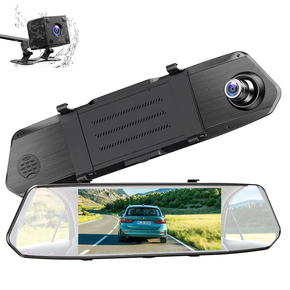 Dash Mirror Motion Camera G-Sensor Infrared Dual Touch Cam TOGUARD 7" and Dash 1080P Detection, Front Night Rear, Screen, IPS Vision,