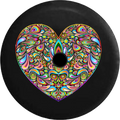 Backup Hippie Heart Psycodelic Camera Cover 2018 for 32 Jeep JL Spare 2019 Love Inch Tire Wrangler RV