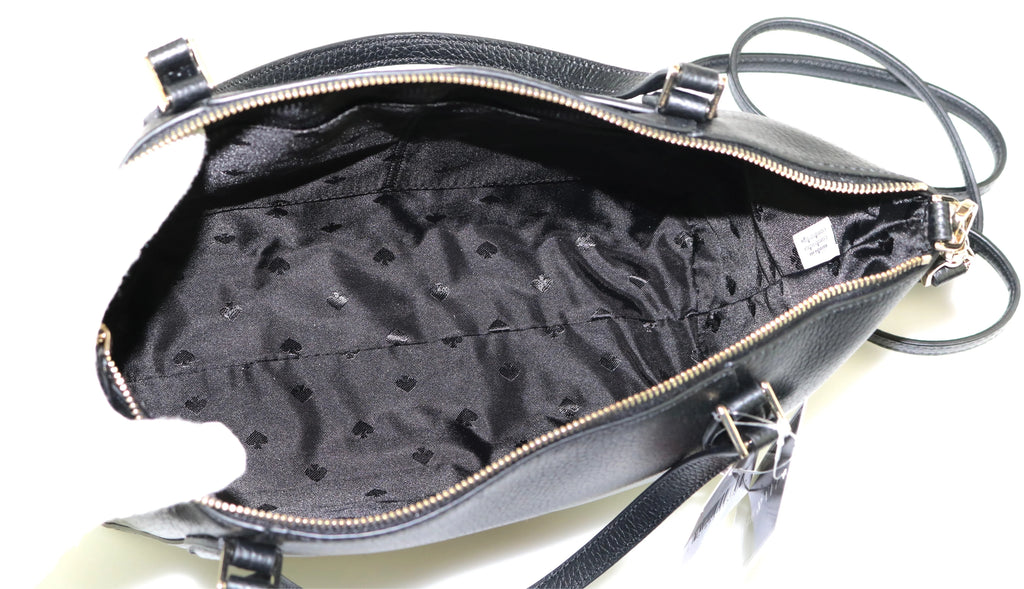Pebbled Bag Crossbody Spade Handbag Leather Black Satchel Monica Medium Kate