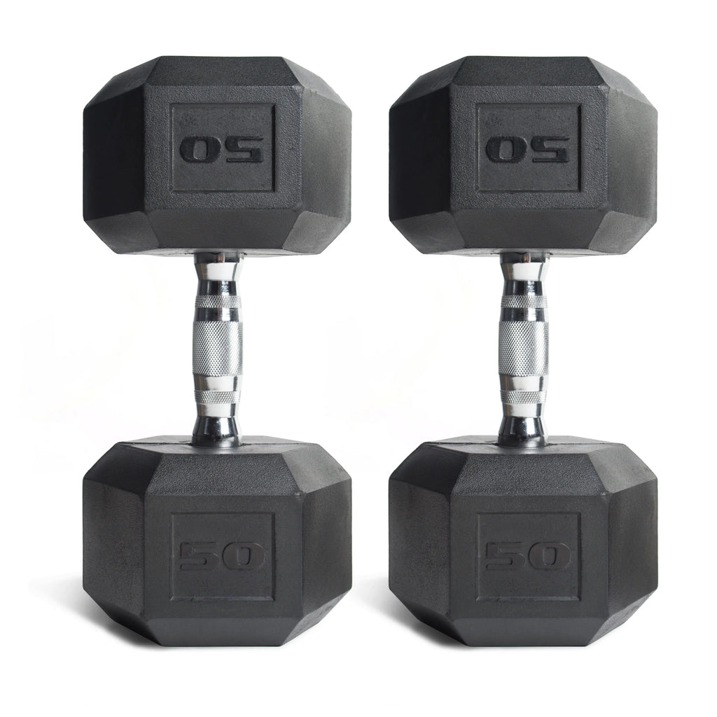 Pair 50lb Dumbbell, Coated